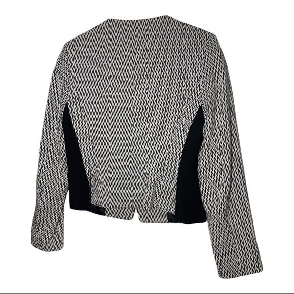 Calvin Klein Zippered Front Blazer Size 6P Black & White Tailored Petite - Picture 14 of 14